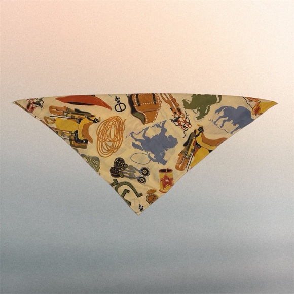 Western Cowboy Cowgirl Themed 21” Square Cotton Bandana - Picture 3 of 8